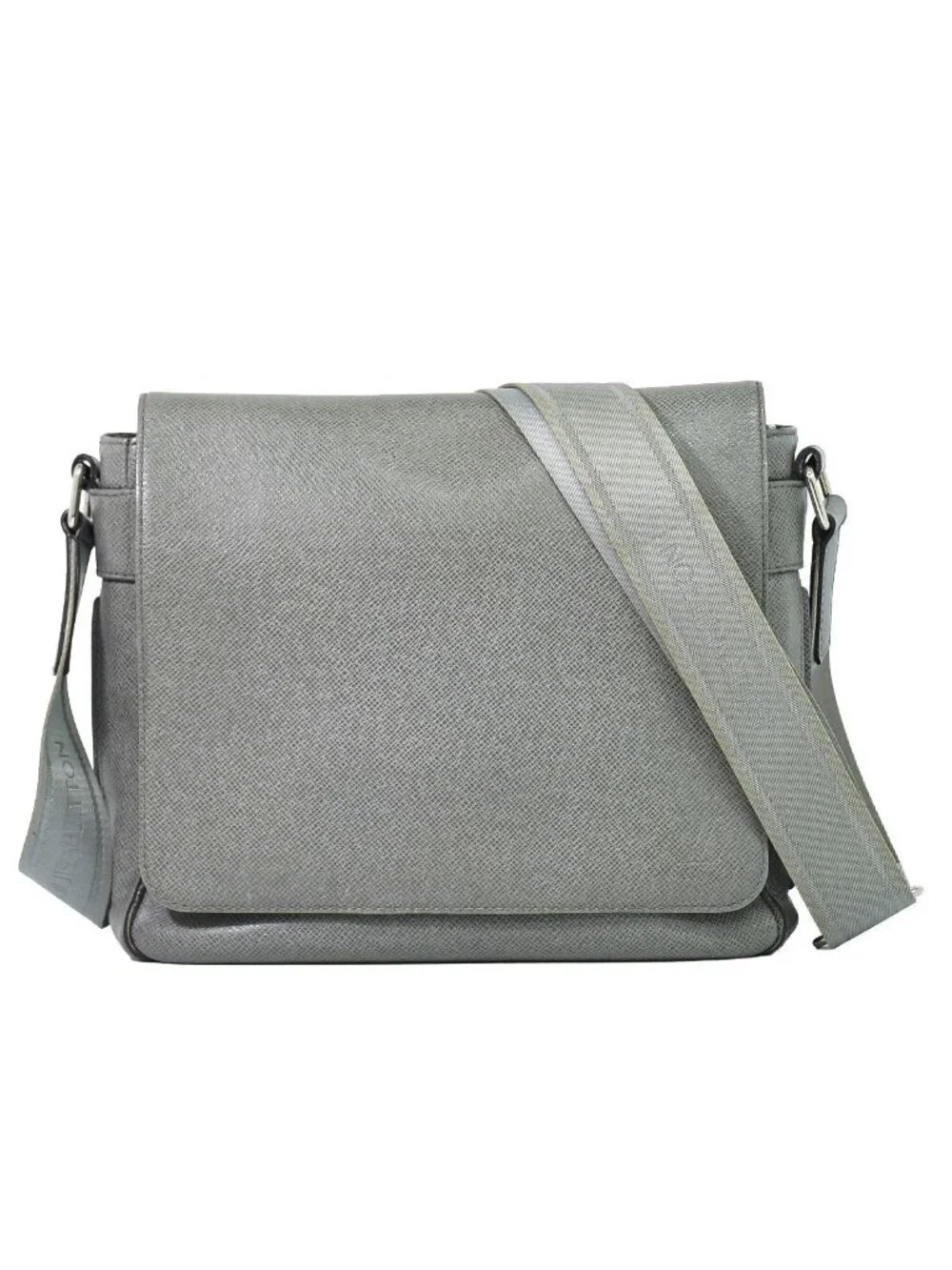 Louis Vuitton LV Roman PM Taiga Leather Shoulder Bag Glacier Gray Vintage